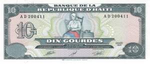 10 Gourdes p256a 1991 Haiti